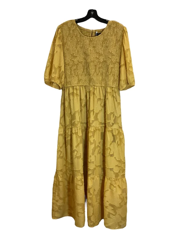 Exclusive Offers Dress Casual Midi By Clothes Mentor In Yellow, Size: Xl