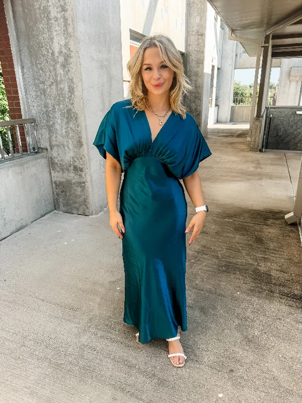 Weekend Flash Sale Deep Jasper Satin Dress