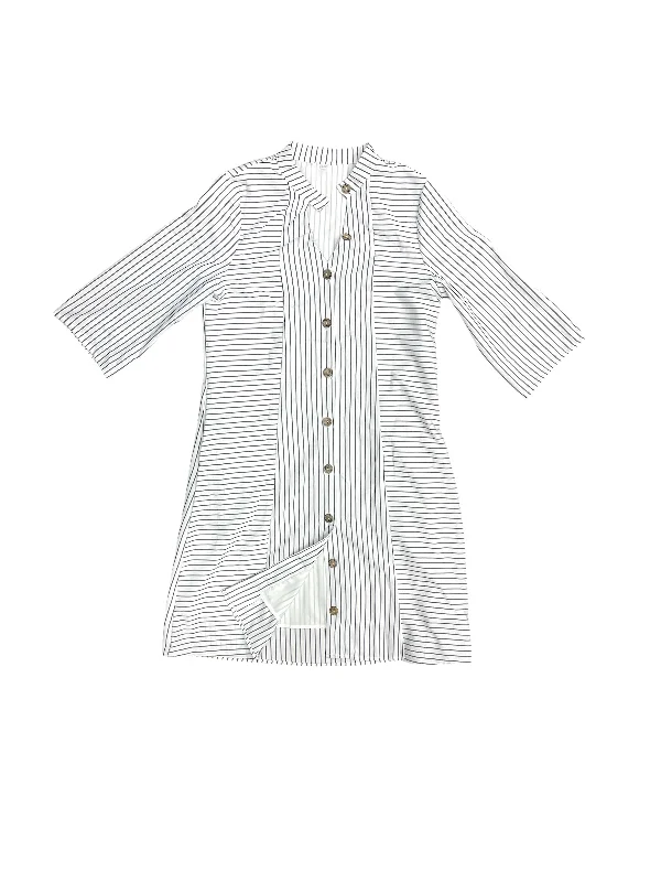 Buy Now Dress Casual Midi By Clothes Mentor In Grey & White, Size: M
