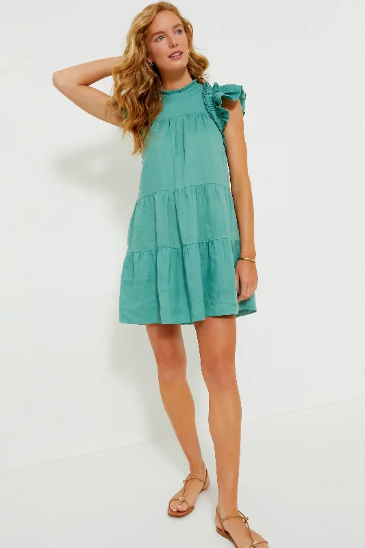 Online Only Sage Risa Ramie Flutter Sleeve Tunic