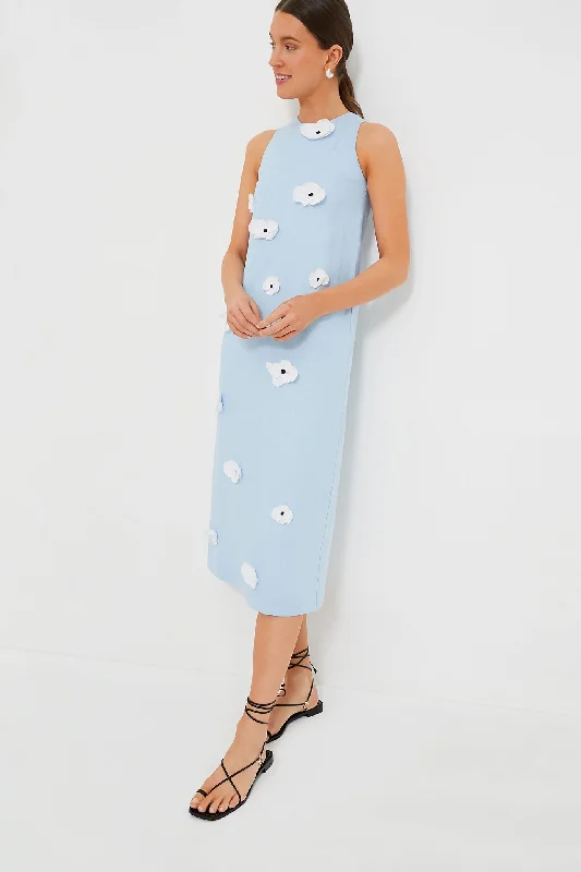 New Arrival Blue Bloom Maxi Linen Dress