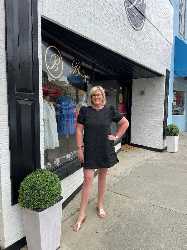 Today's Special Black Textured Dress