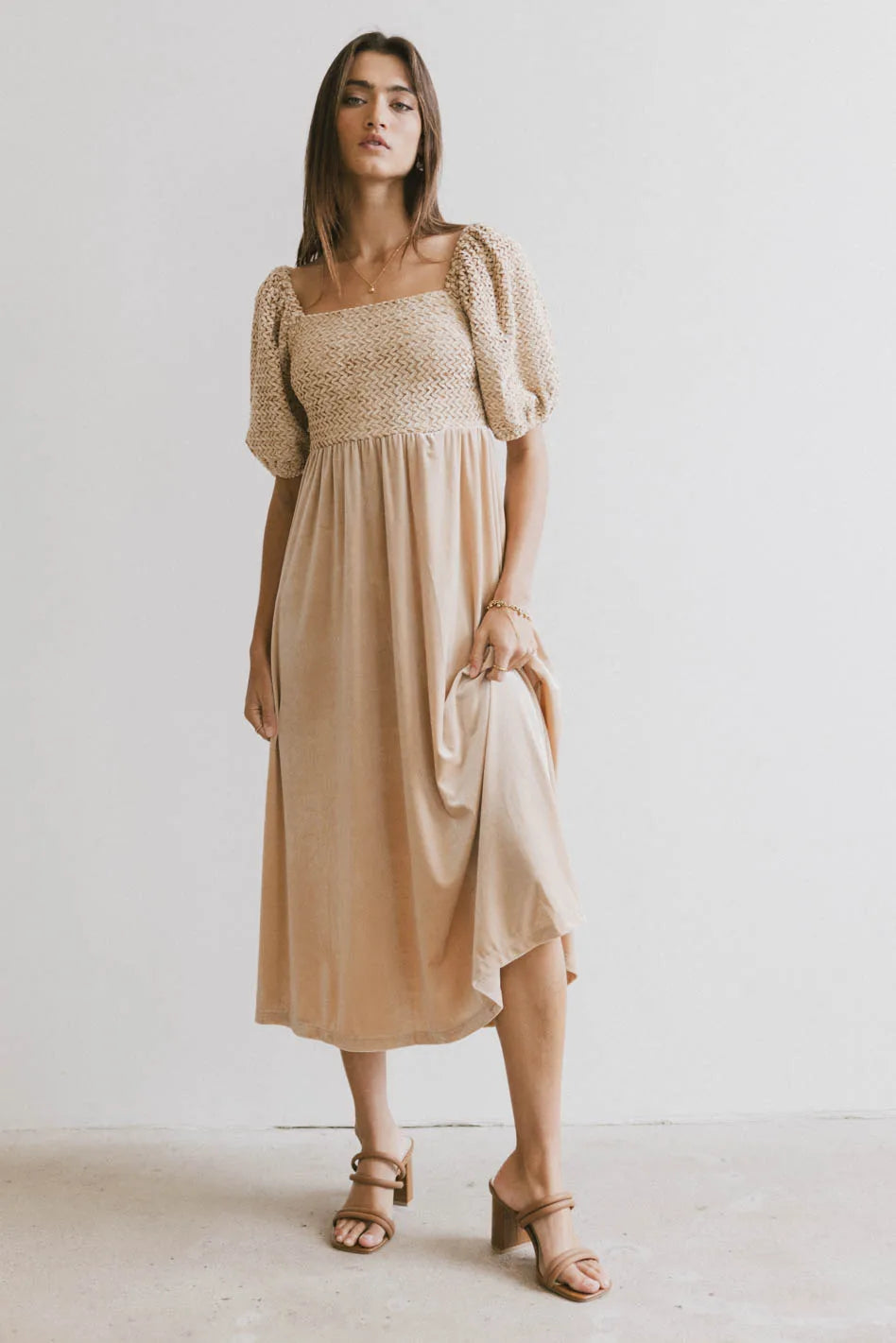Stock Up and Save Callista Velvet Midi Dress
