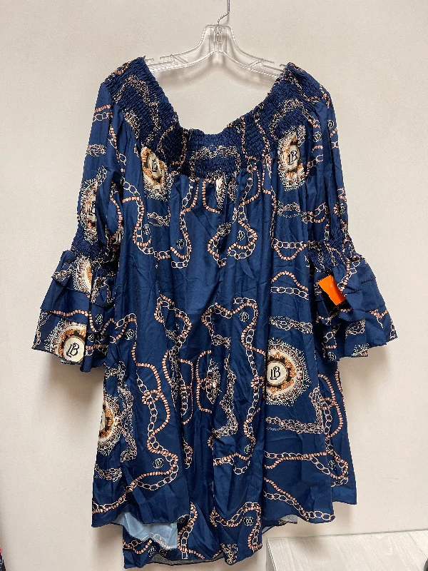 One-DAY Sale Dress Casual Short By Clothes Mentor In Navy, Size: 4x
