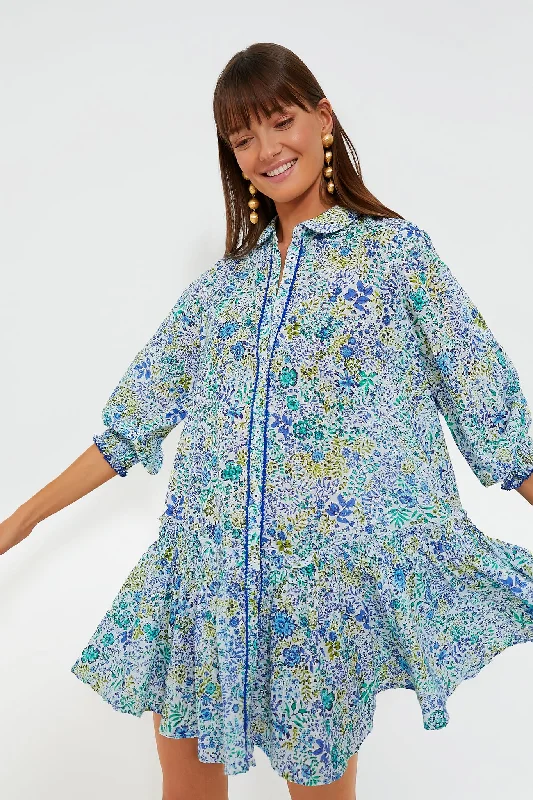 Massive Deals White Blue Nature Tesorino Mini Dress