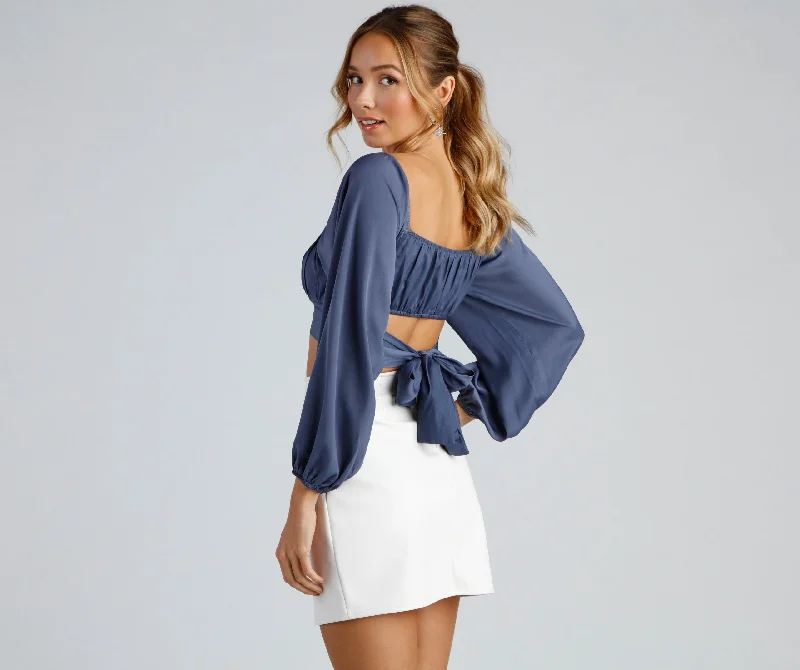 Act Fast Effortlessly Pretty Cropped Blouse