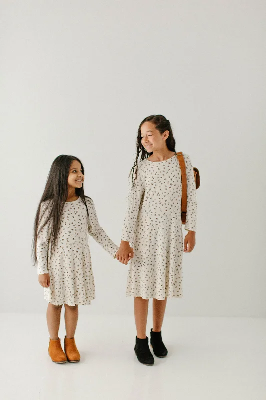 Crazy Savings 'Hadley' Girl Leaf Print Bamboo Blend Skater Dress FINAL SALE