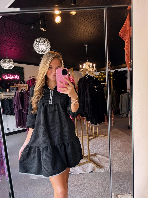 Today’s Deal Black Zip Cozy Dress