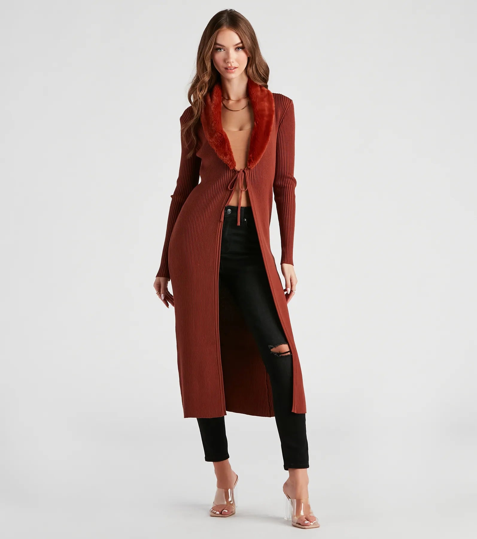 Must-Have Deals Forever Fabulous Faux Fur Knit Duster
