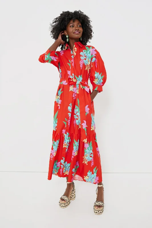 Don’t Miss Out Red Algeria Bianca Cotton Dress