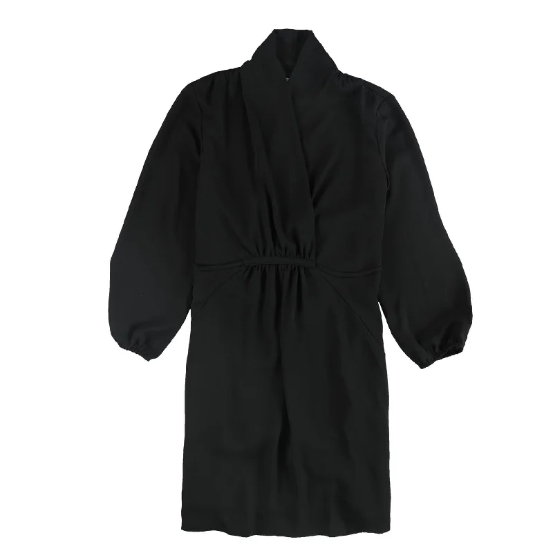 Deal of the Day Bar Iii Womens Solid Casual Surplice Dress