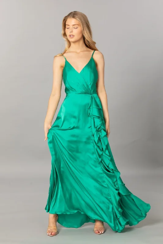 Price Break Emerald Waterfall Gown