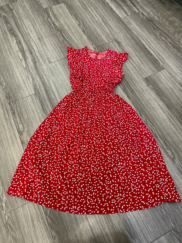 Extra Savings Dress Casual Midi By Clothes Mentor In Red, Size: M
