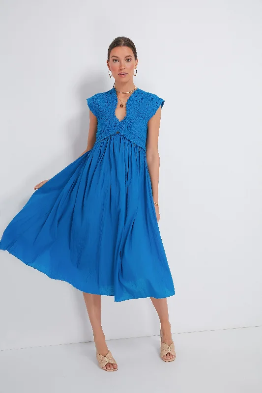 Savings Alert Aqua Camila Pleating Short Sleeve Dress