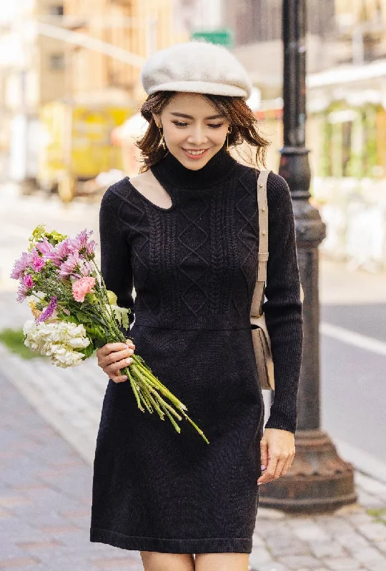 Price Cut Saffron Knit Dress - Black