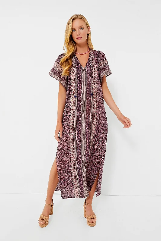 Flash Deals Brown Pink Metallic Angel Kaftan