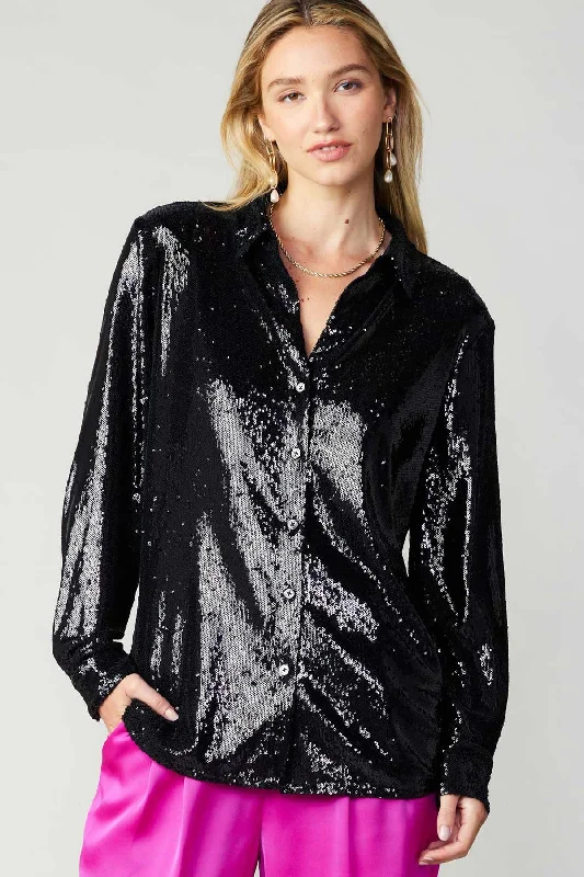 Markdown Madness Glitter Button Down Shirt
