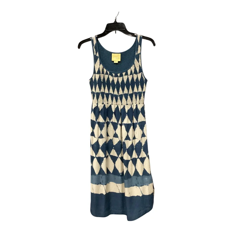 Super Savings Dress Casual Short By Maeve In Blue & Cream, Size: 0