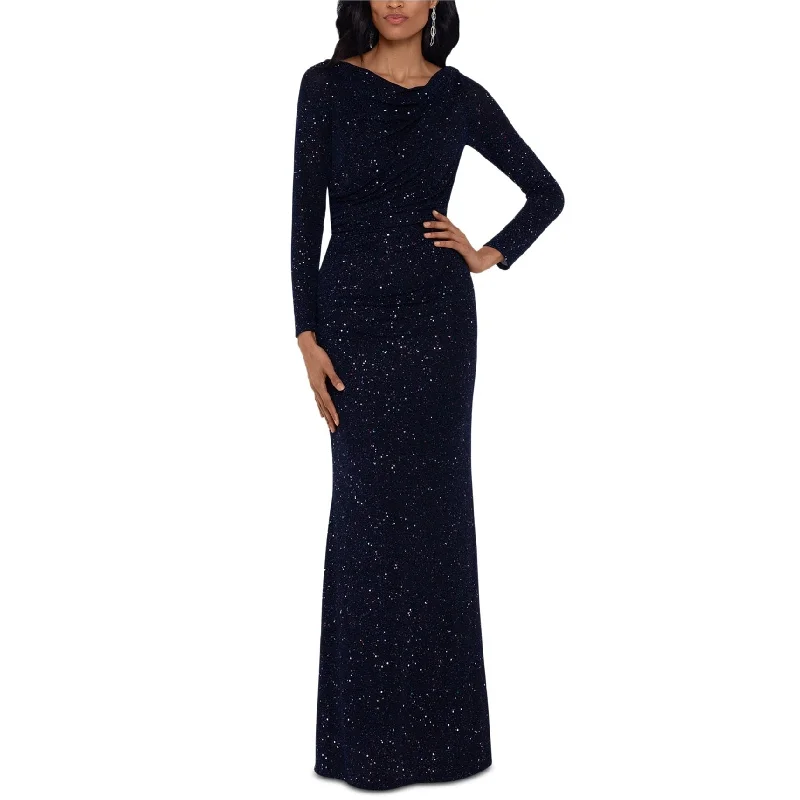 Exclusive Access Betsy & Adam Womens Metallic Glitter Bodycon Dress, Black, 12