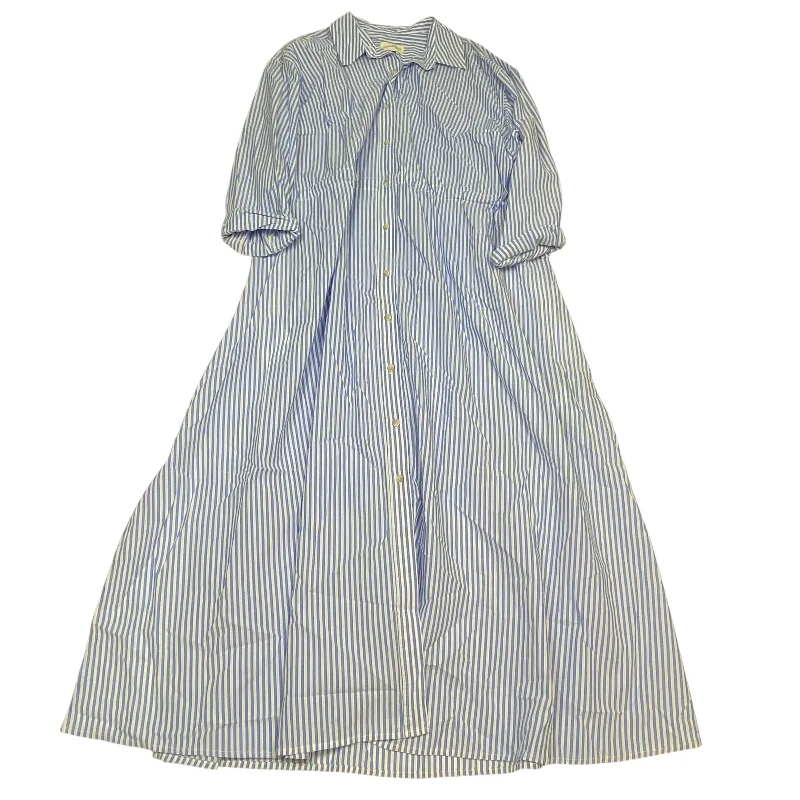 Online Only Dress Casual Maxi By Universal Thread In Blue & White, Size: Xxl