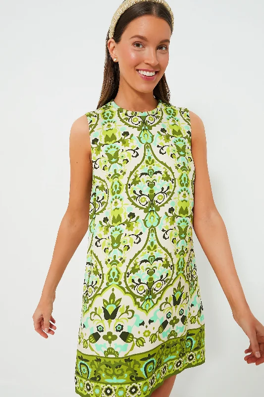 Price Reduction Damask Green Mackenzie Dress
