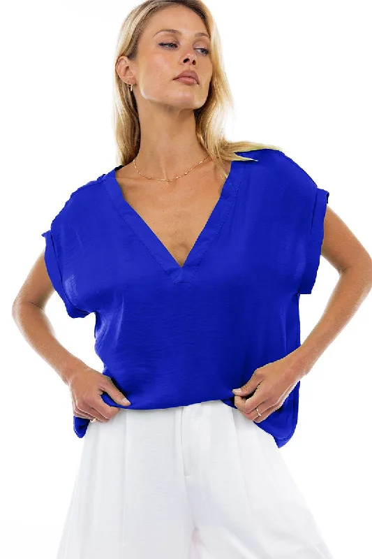 Clearance Sale Scarlet Blouse I Cobalt