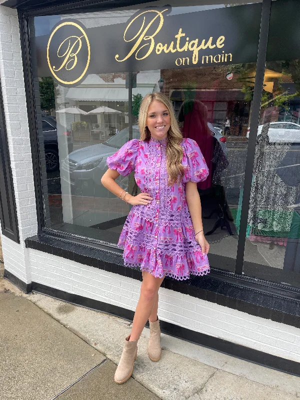 Hurry In Periwinkle & Pearl Dress