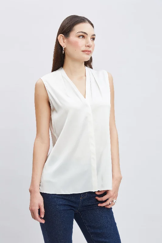 Unbeatable Prices Sleeveless Silk Button Down Shirt