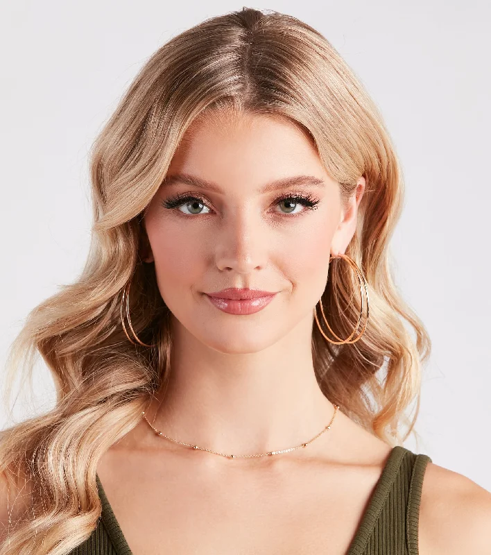 Special Buy Extra Shine Layered Hoop Earrings