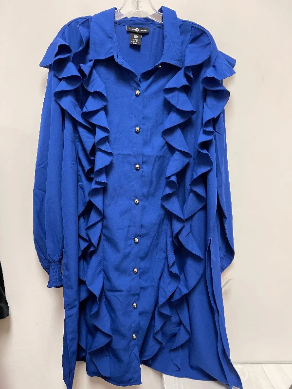 Seasonal Clearance Dress Casual Short By Ashley Stewart In Blue, Size: 2x