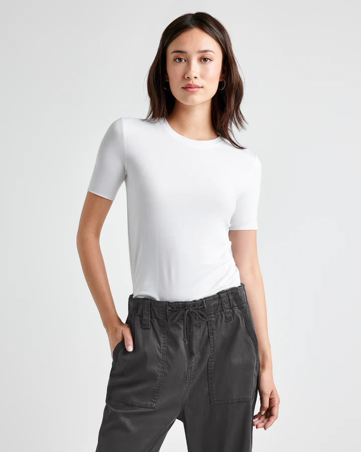Inventory Reduction Bamboo Quarter Sleeve Tee I White