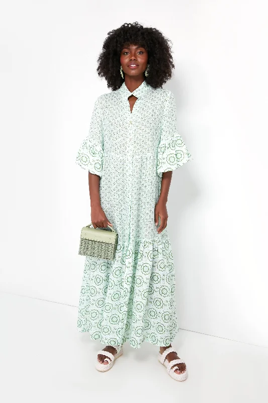 Unmissable Offer Garden Green Galeotta Embroidered Long Dress