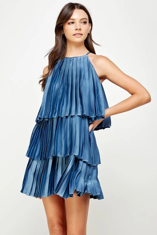 Fantastic Offers LOVE IN A MIST PLEATED MINI DRESS