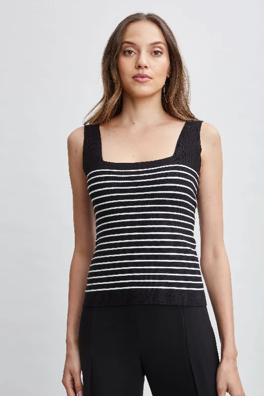 Exclusive Access Stripe Square Neck Sweater