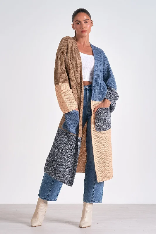 Deep Discounts Patchwork duster cardigan