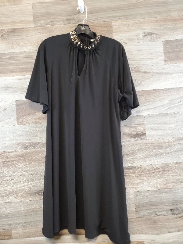 Seasonal Sale Dress Casual Midi By Michael By Michael Kors In Black & Gold, Size: L