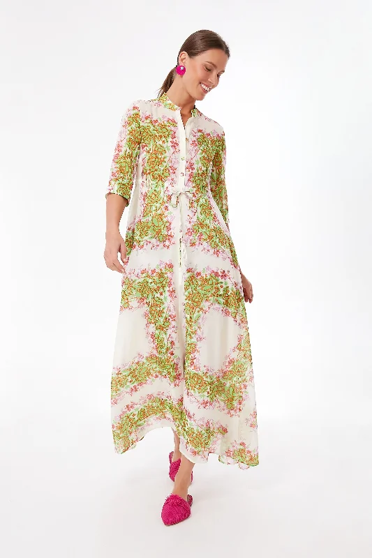 Value Deals Rayure Fleurie Printed Shirtdress