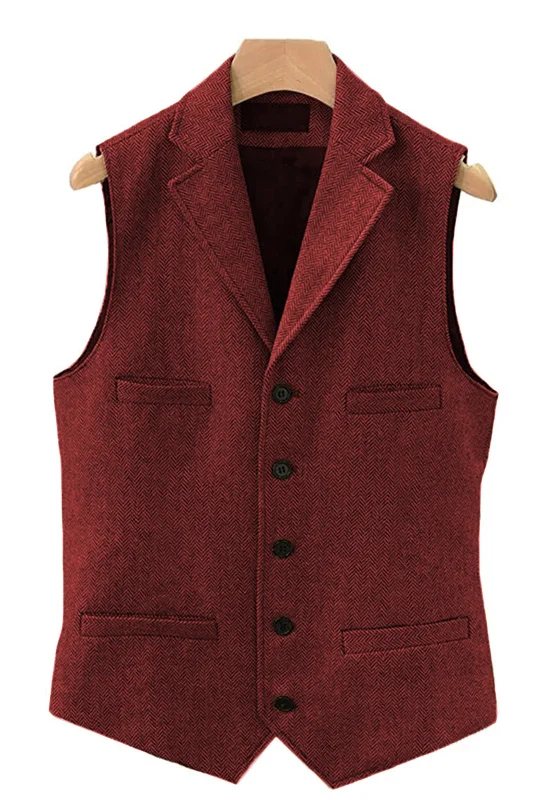 Savings Galore Herringbone Groom Best Man Wedding Dress Vest