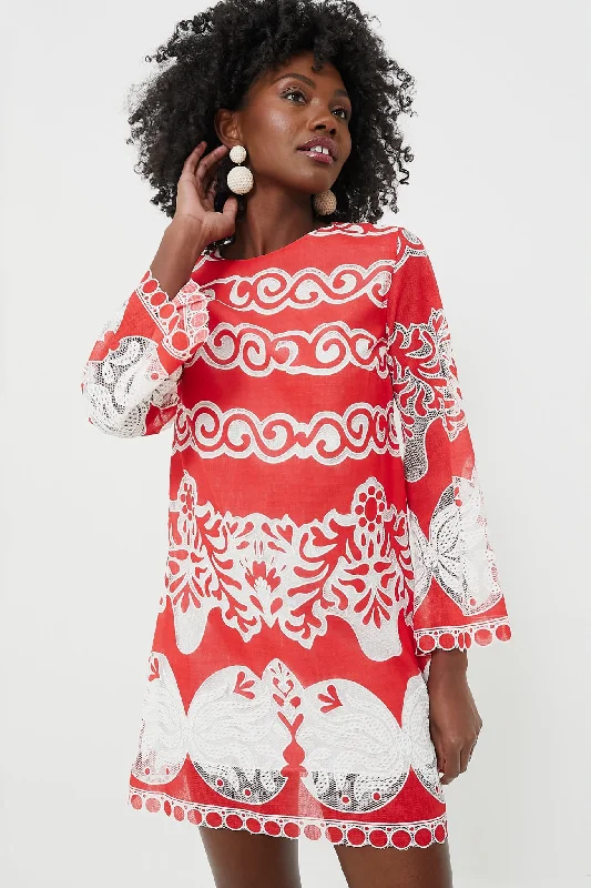Final Markdown Red Lace Stevie Dress