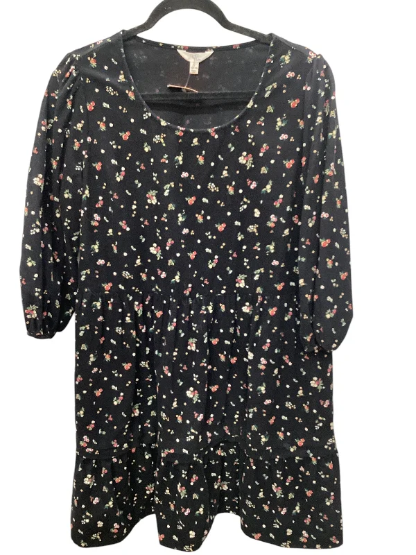 Savings Event Dress Casual Short By Time And Tru In Black, Size: L