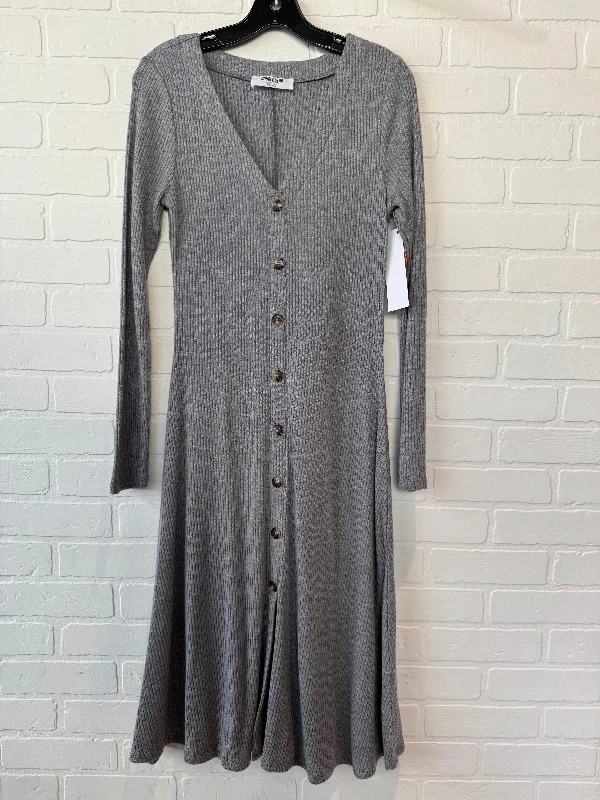 Exclusive Deal Dress Casual Midi By Double Zero In Grey, Size: L