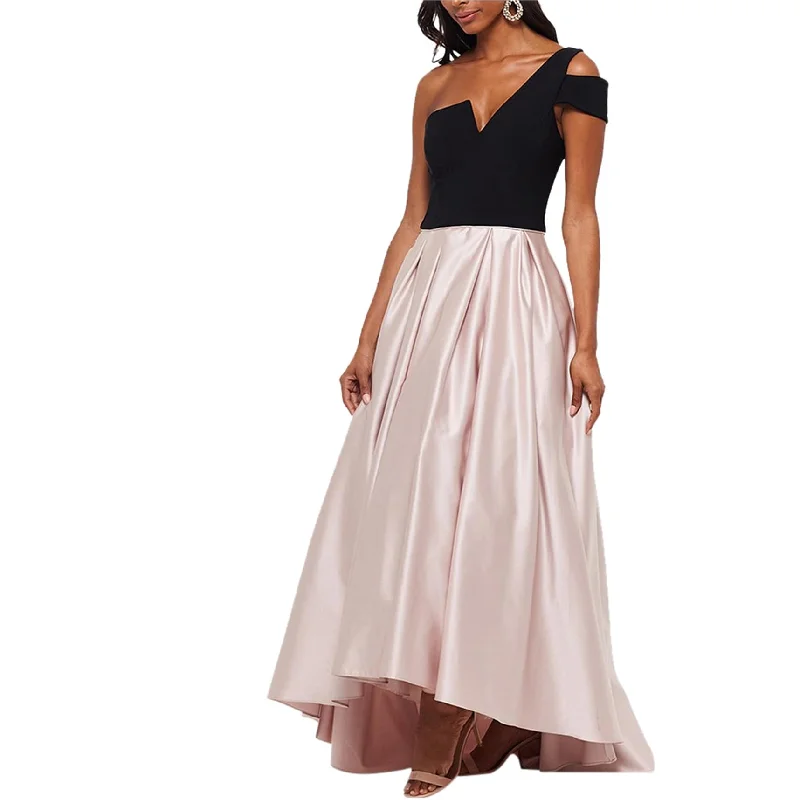 Fantastic Offers Betsy & Adam Womens High-Low Asymmetrical Dress, Beige, 12