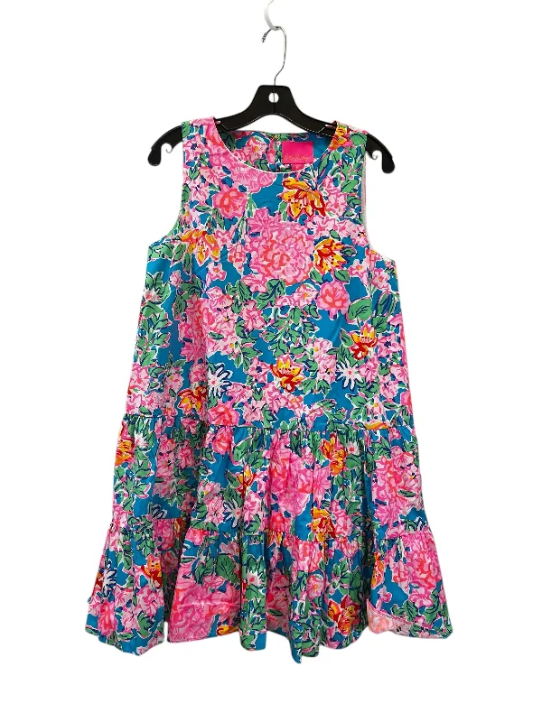 Final Clearance Dress Casual Midi By Lilly Pulitzer In Blue & Pink, Size: M