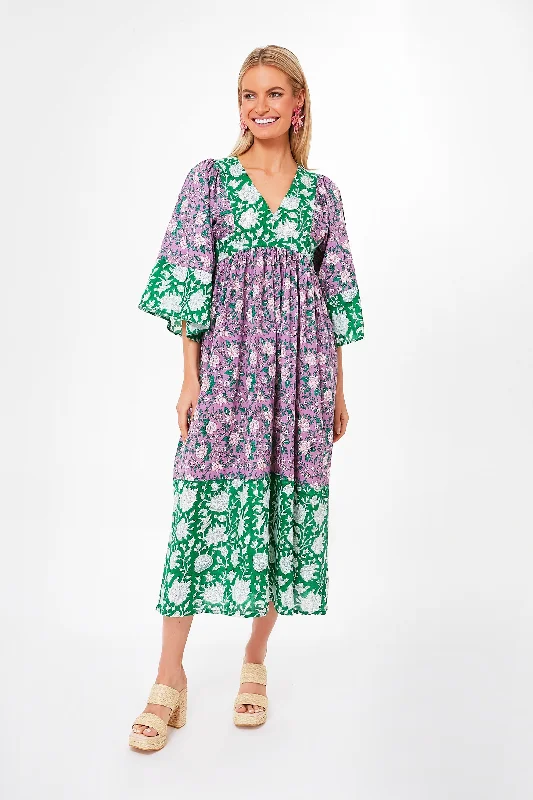 Referral Discount Purple Rose Patchwork Adele Dress