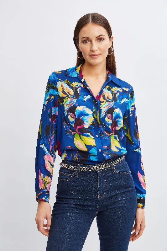 Deal of the Day Silk Floral Garden Print Shirt