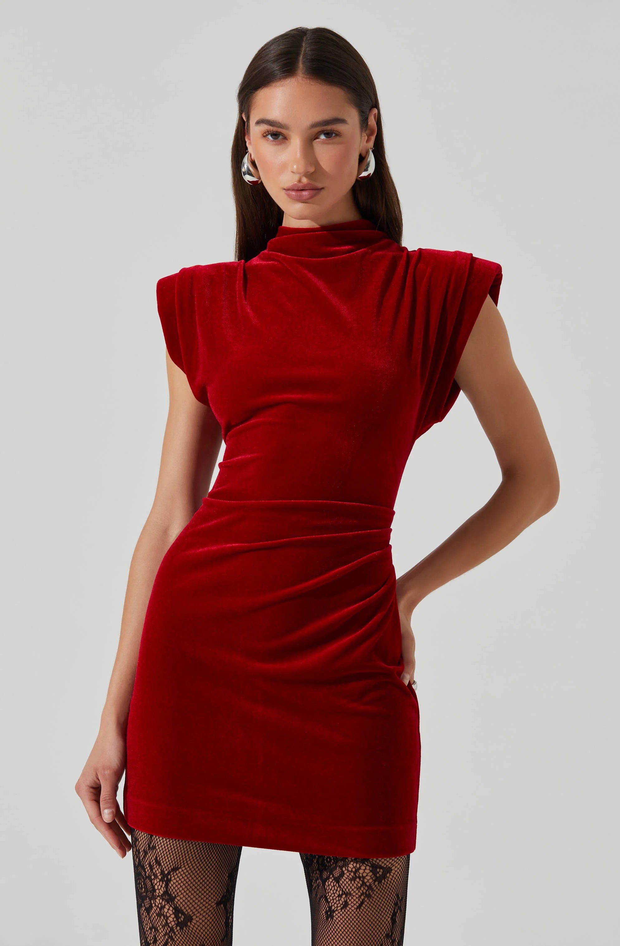 One-DAY Sale Isla Velvet Dress I Red