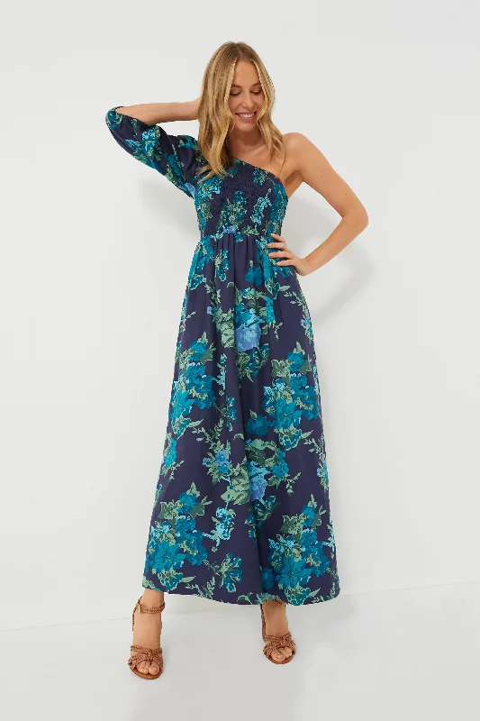 Inventory Reduction Navy Escala Floral Anha Maxi Dress