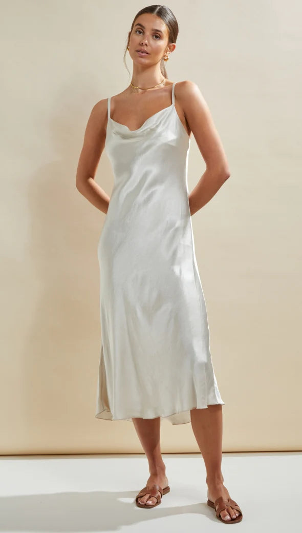 Shop and Save IRIS SATIN SLIP DRESS