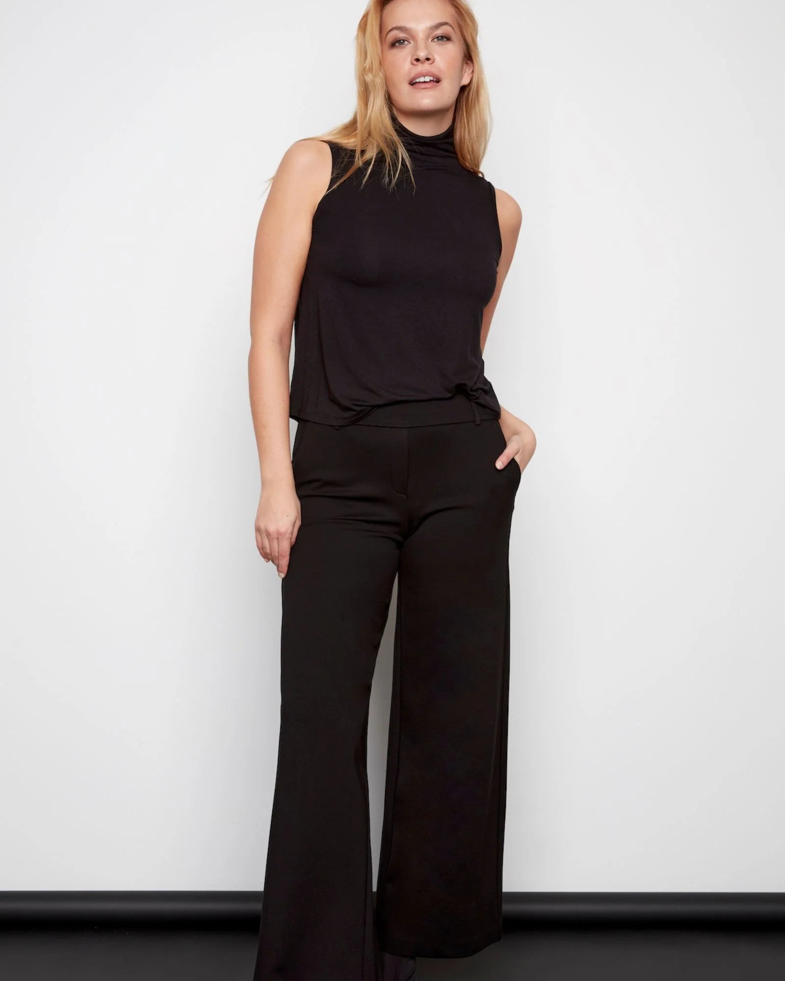 Exclusive Online Offer Audrey Wide Leg Ponte Pant | Black