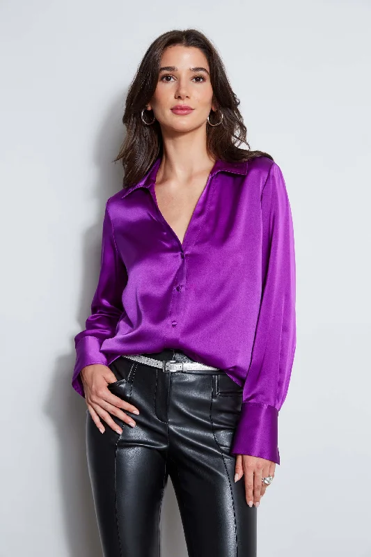 Members Only Silk Satin Button Down Shirt